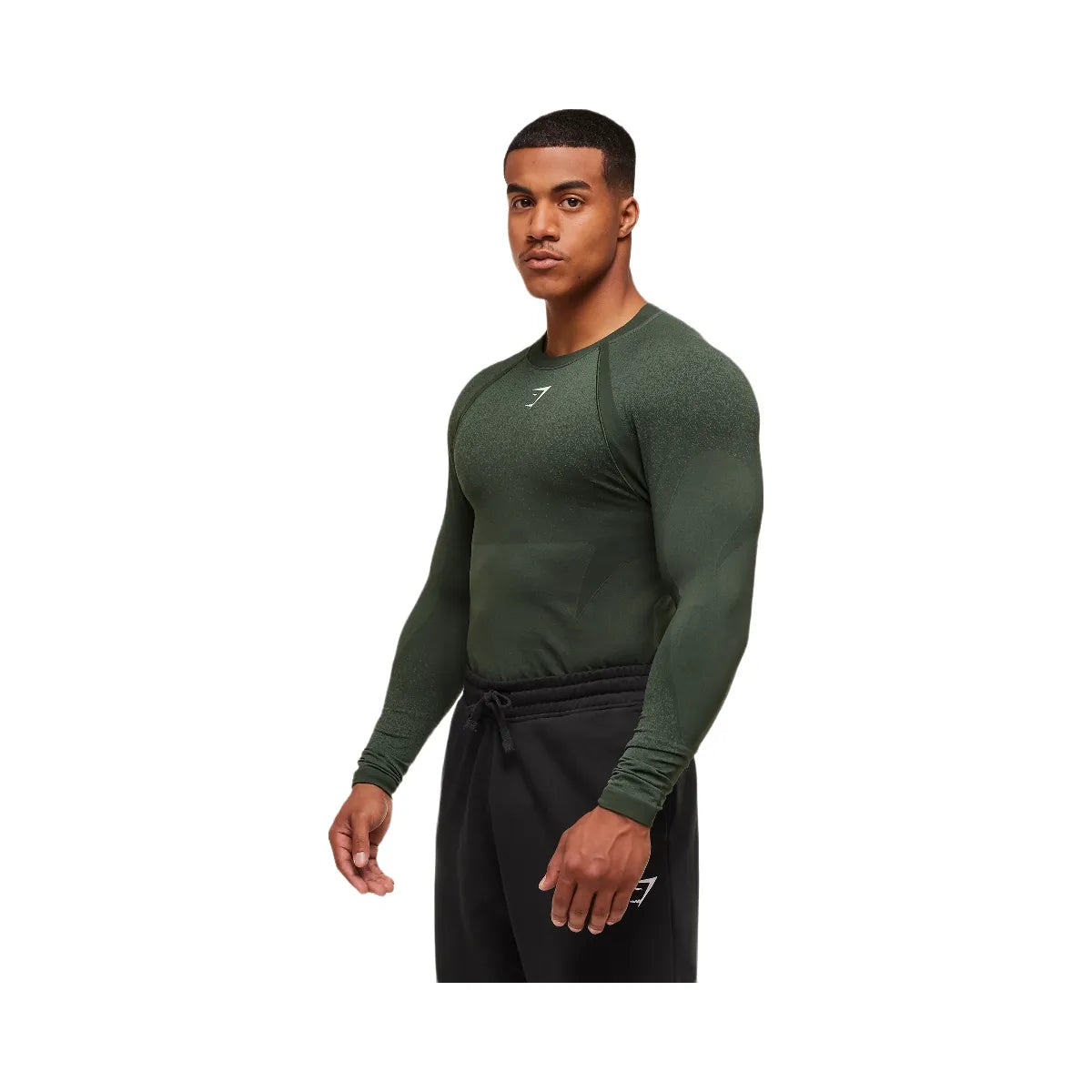 Gymshark Shadow Seamless Long Sleeve T-Shirt - Trail Green