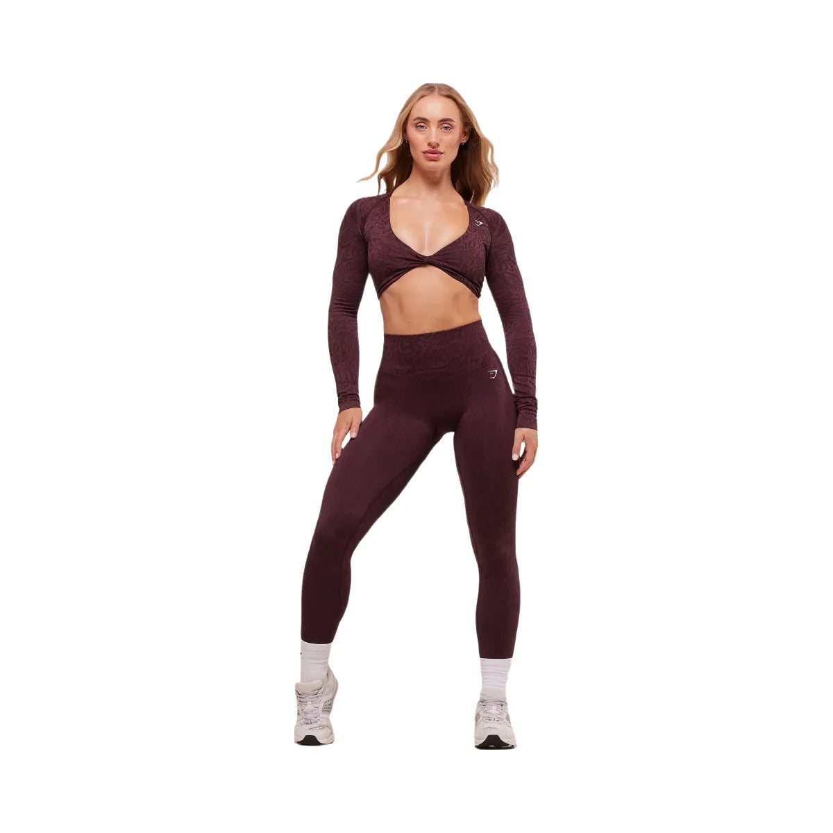 Gymshark Adapt Animal Long Sleeve Crop Top - Cherry Purple/Reset Pink