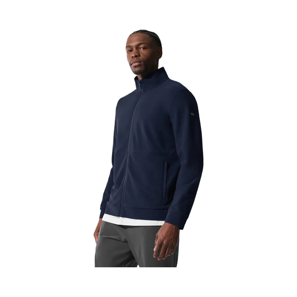 Alo Men's Conquer Max Mock Neck Full Zip - Navy