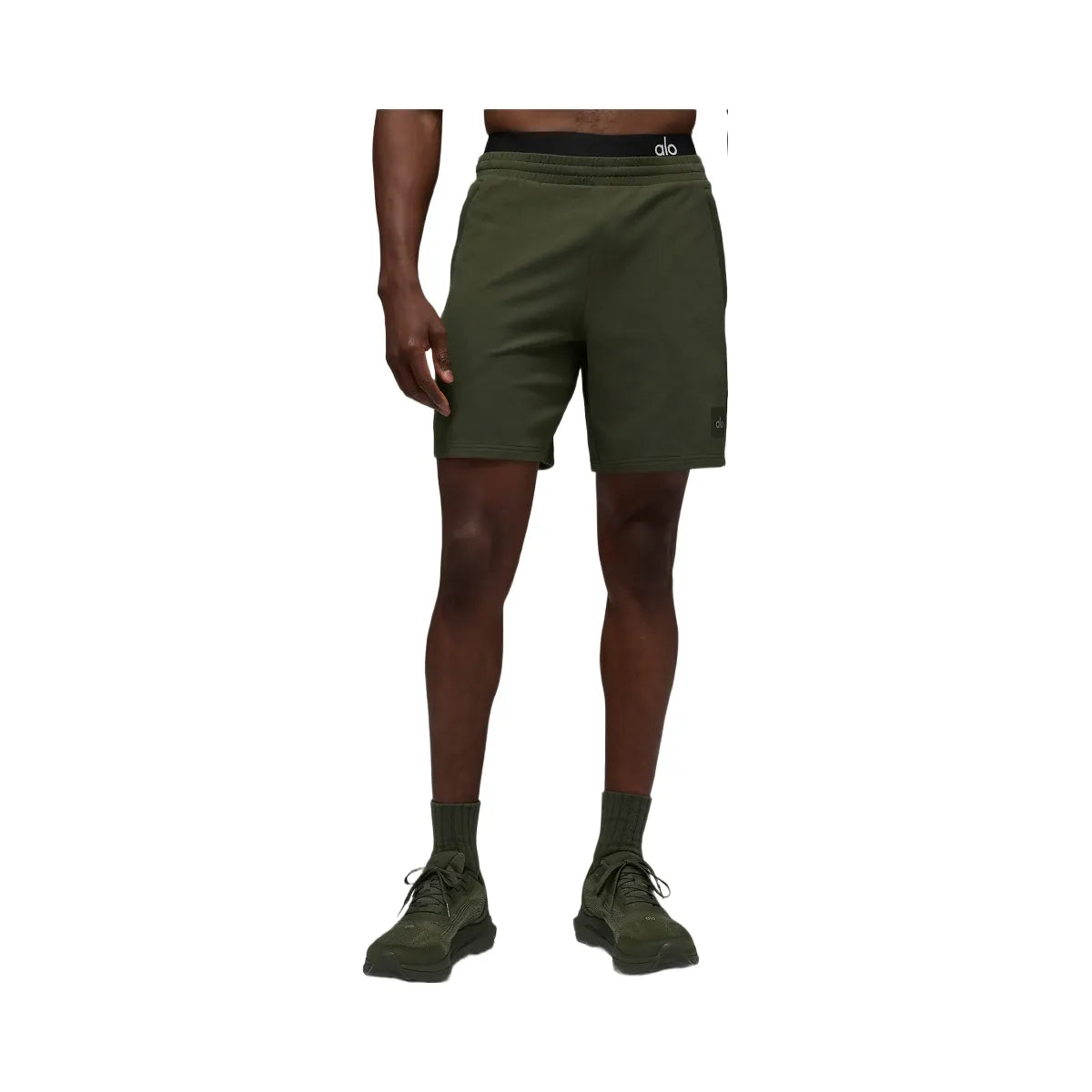 Alo Men's 7" Double Take Short - Green Olive