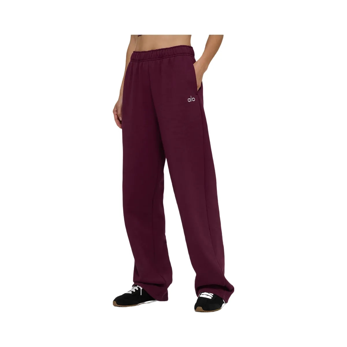 Alo Women's Accolade Straight Leg Sweatpant - Burgundy