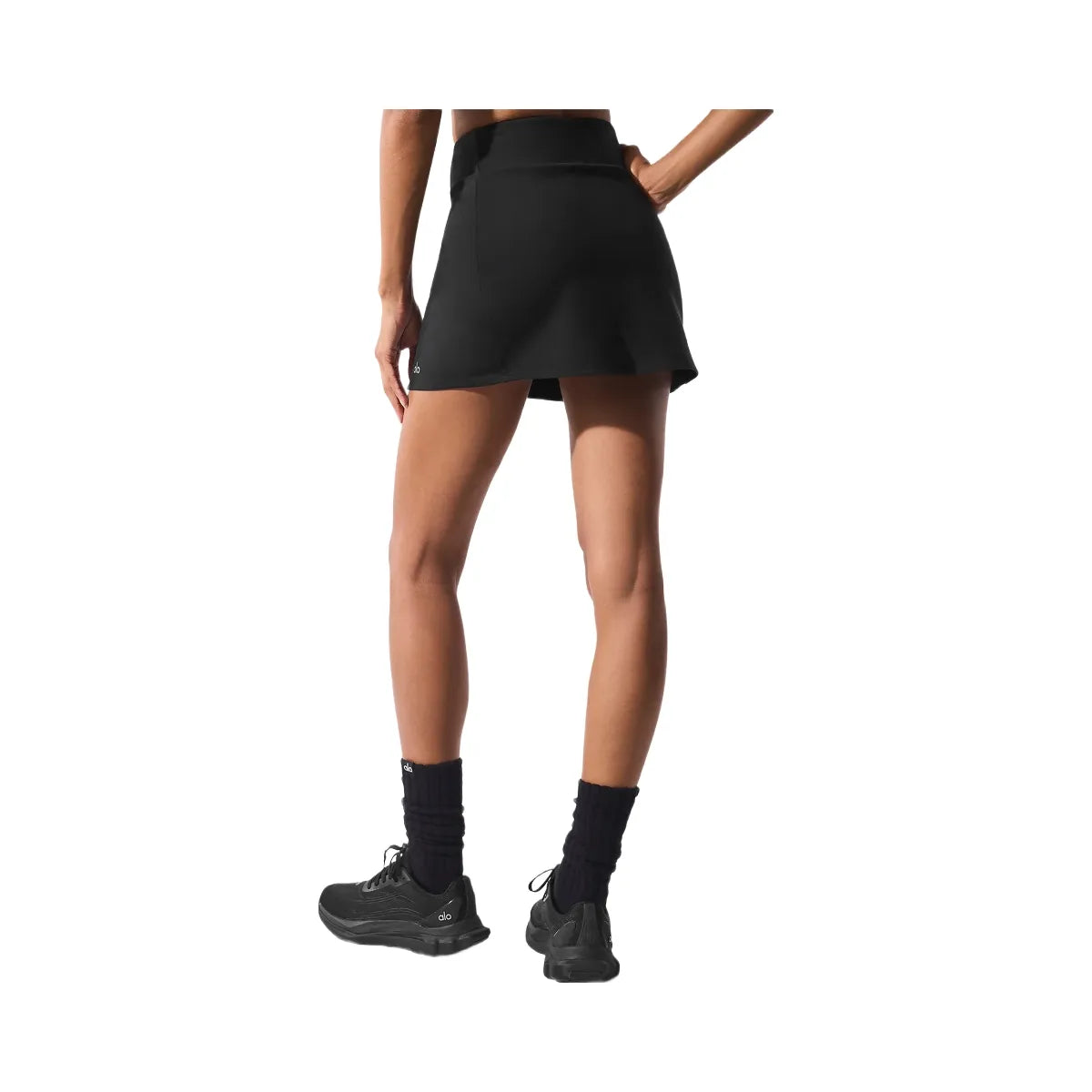 Alo Women's Airbrush High-Waist Good Form Tennis Skirt - Black