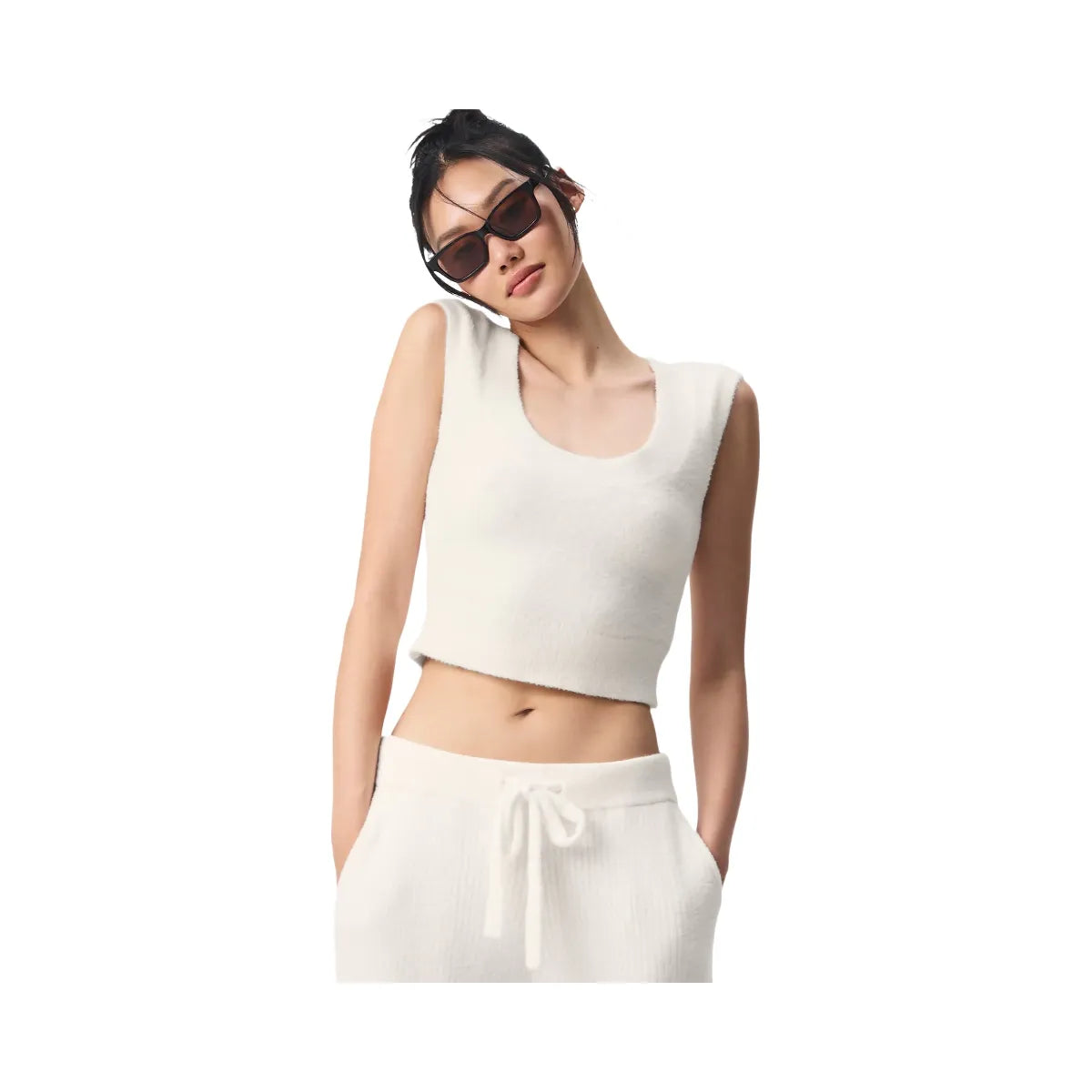 Alo Women's Snuggle Up Sweater Short Sleeve - Ivory