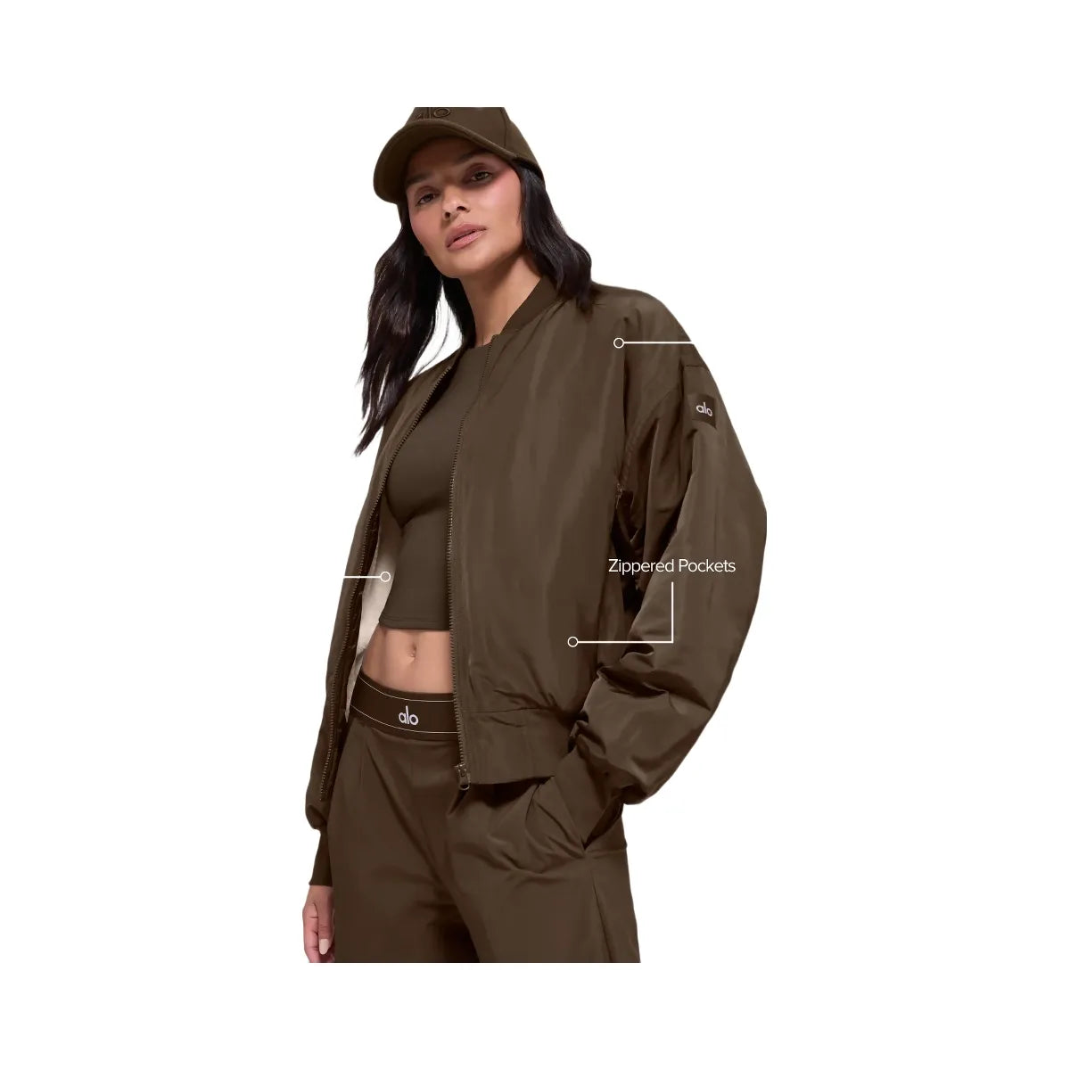Alo Women's Faux Fur Urbanite Bomber - Espresso