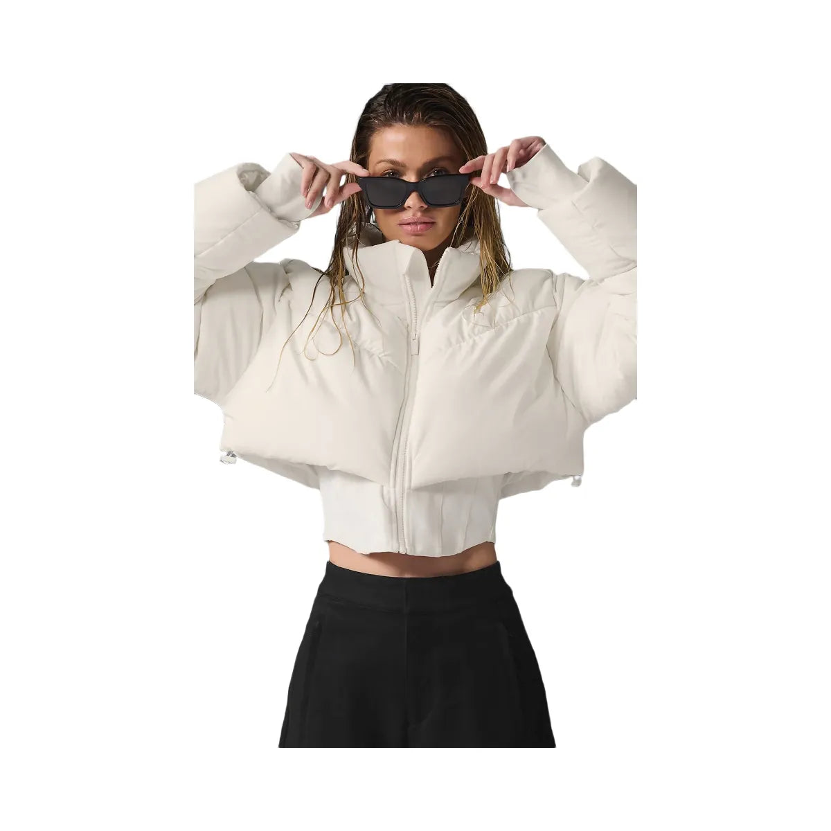 Alo Women's Main Act Corset Puffer - Ivory
