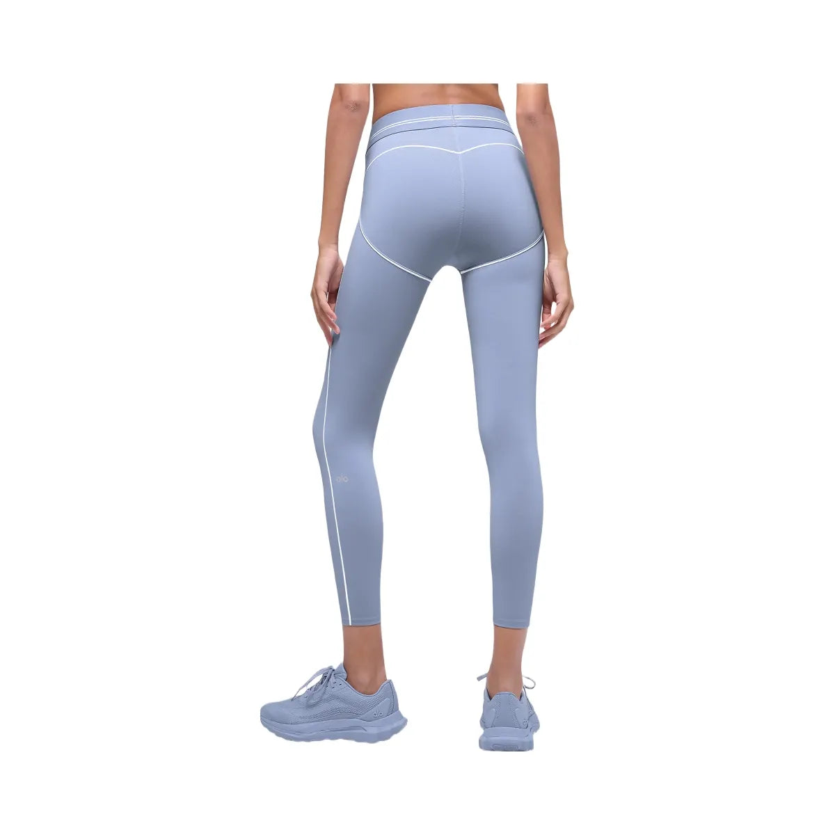 Alo Women's Airbrush High-Waist 7/8 Heart Throb Legging - Winter Frost/White
