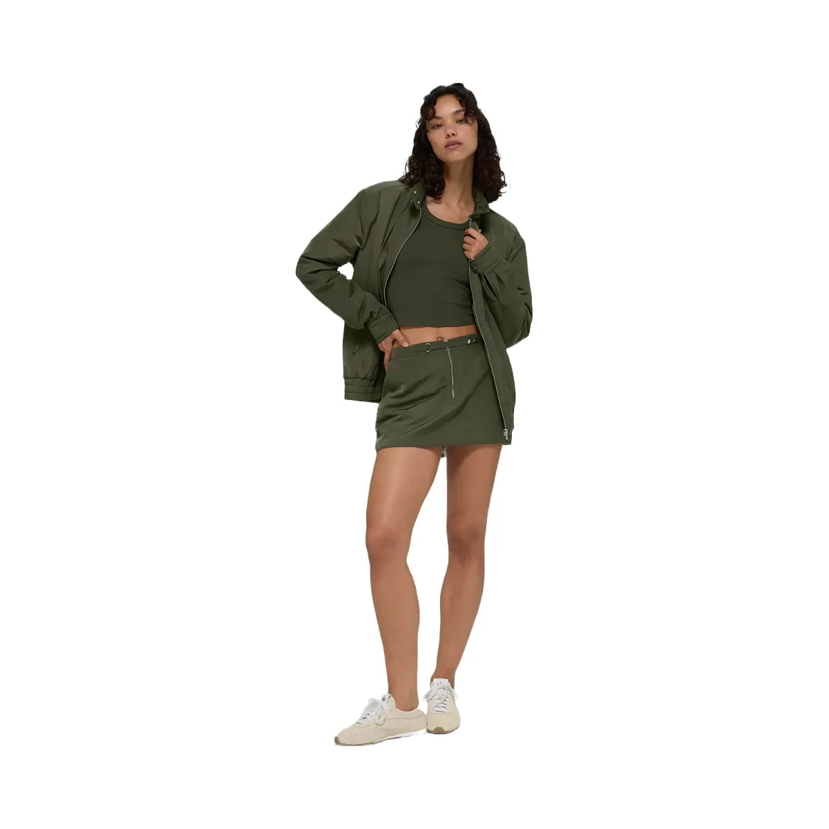 Alo Women's Work It Mini Skirt - Green Olive