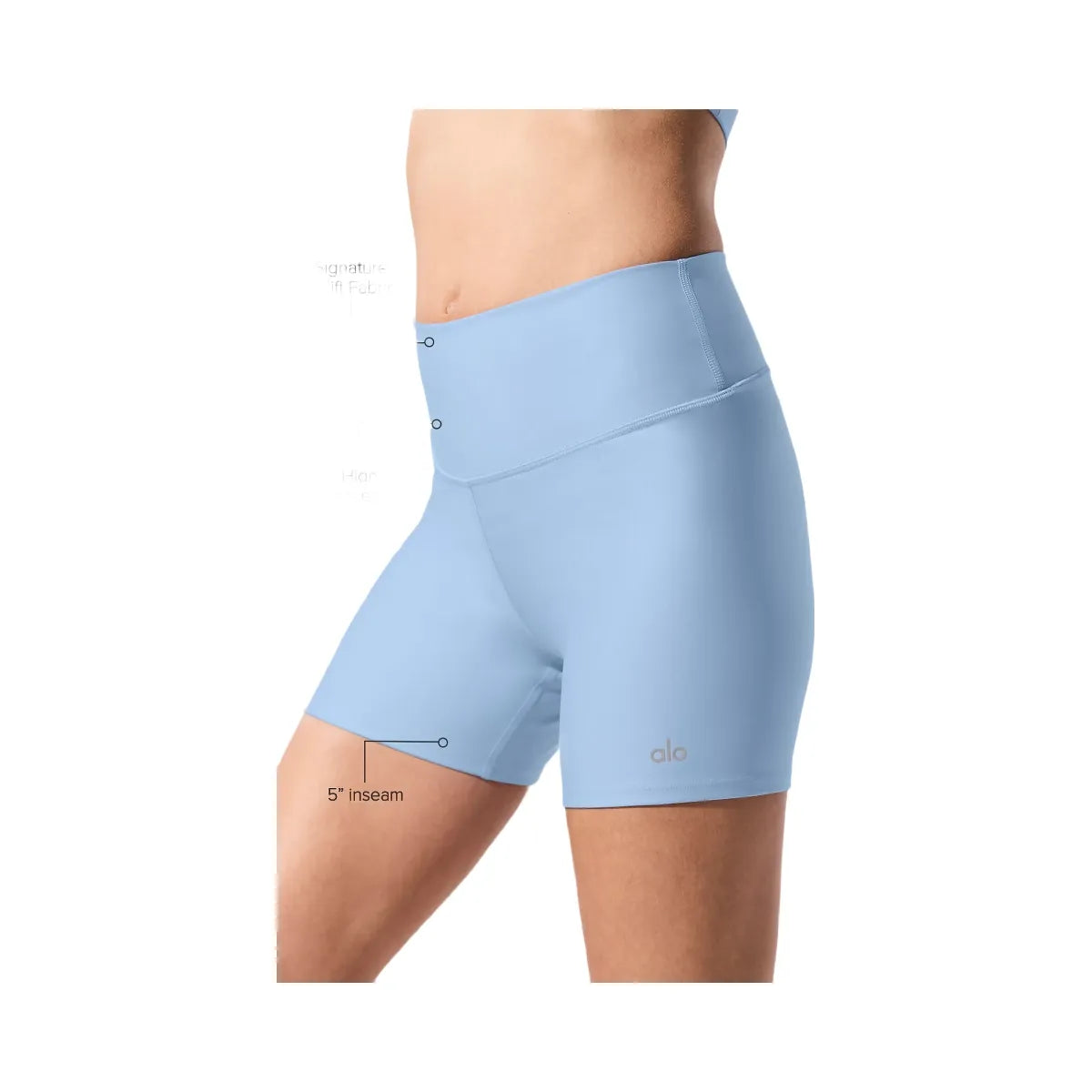 Alo Women's 5" Airlift Energy Short - Seashell Blue