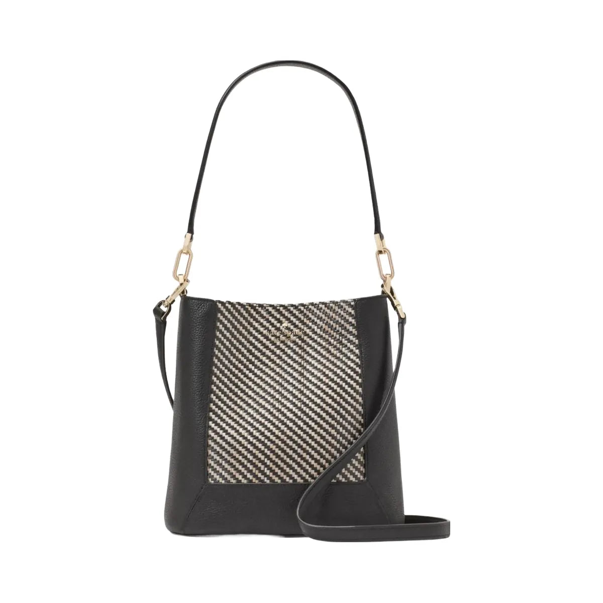 Kate Spade Lena Straw Bucket Bag Black Multi
