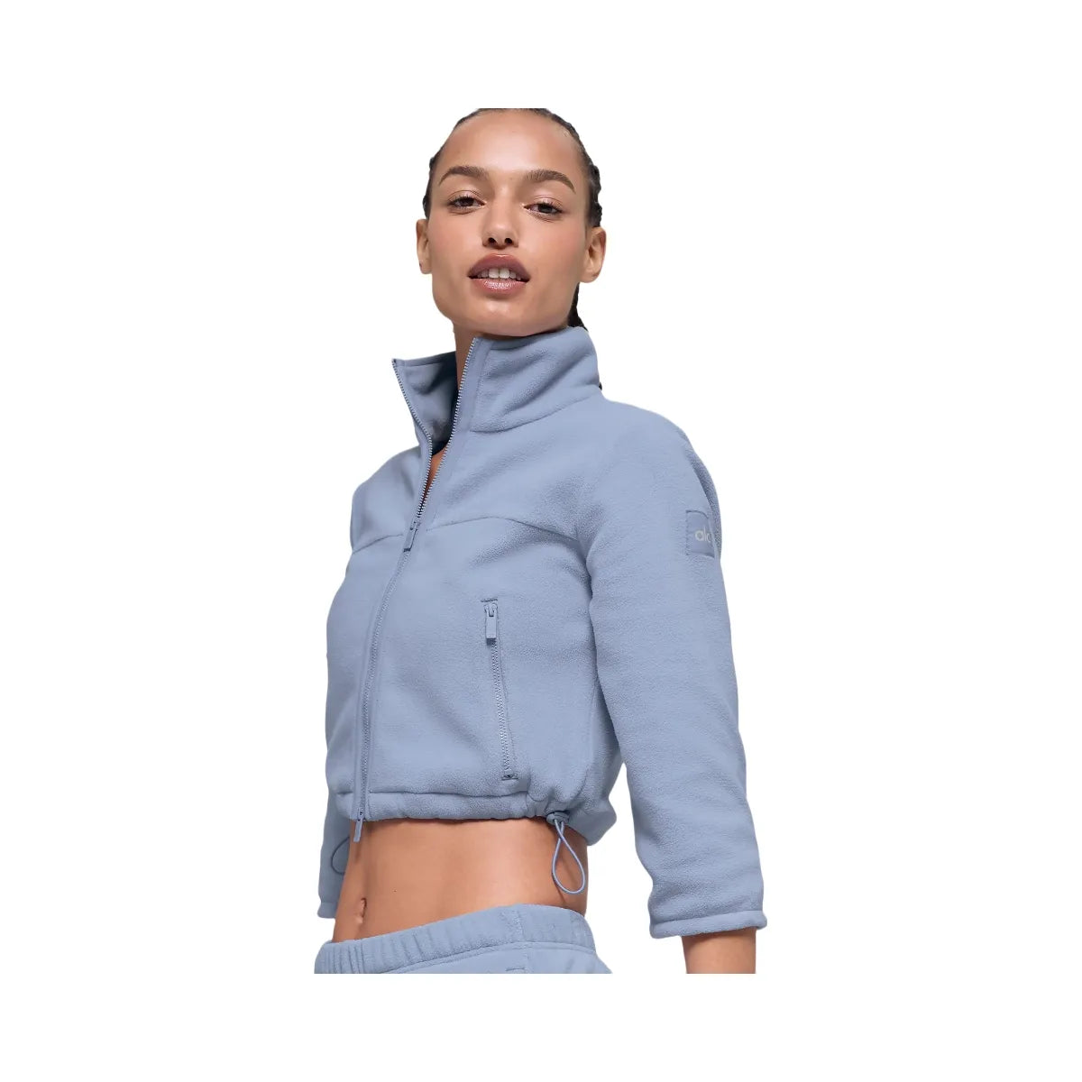Alo Women's Polar Fleece Retreat Cropped Jacket - Winter Frost