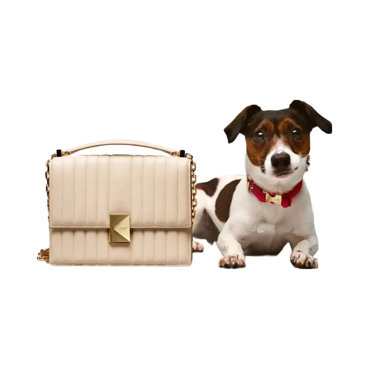 Kate Spade Deco Quilted Chain Shoulder Bag Milk Glass