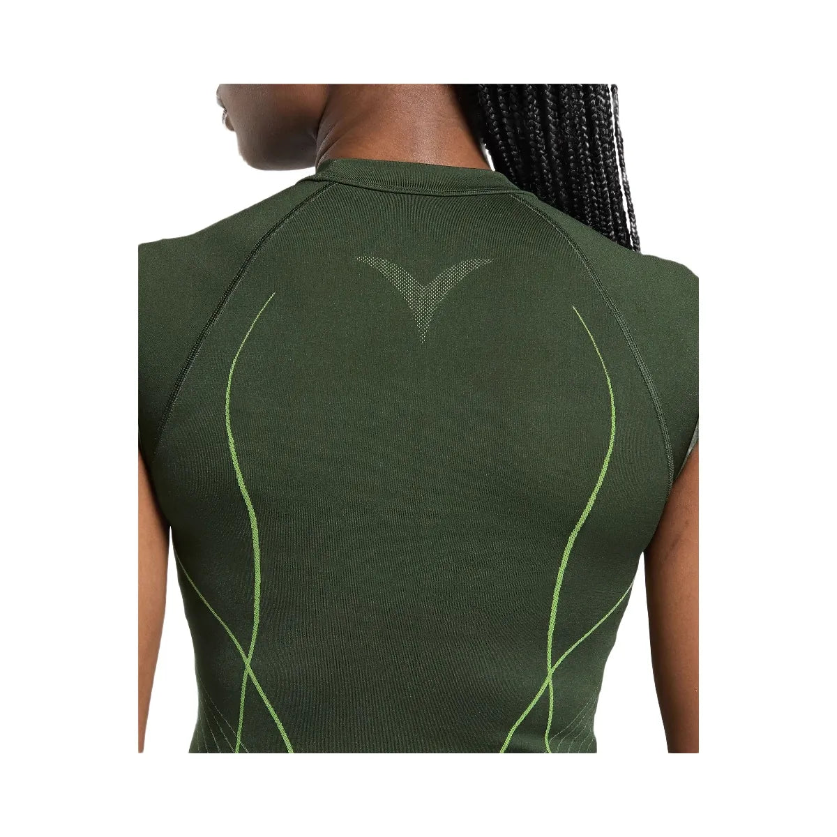 Gymshark Apex Seamless Midi T-Shirt - Trail Green/Energy Gelato Green