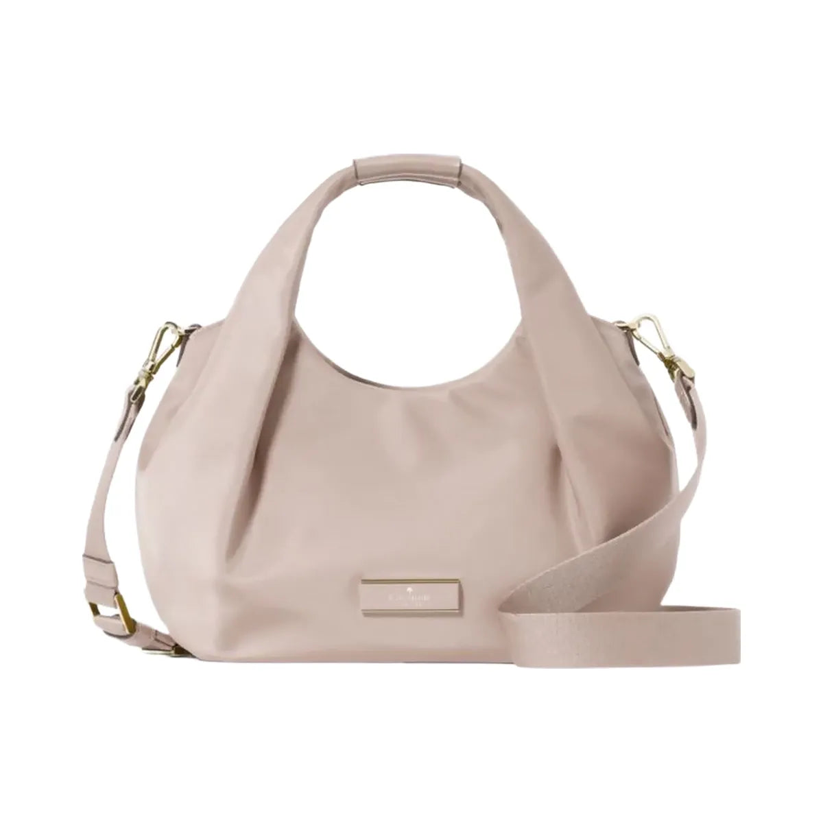 Kate Spade Carter Nylon Small Pleated Crossbody Cozy Grey