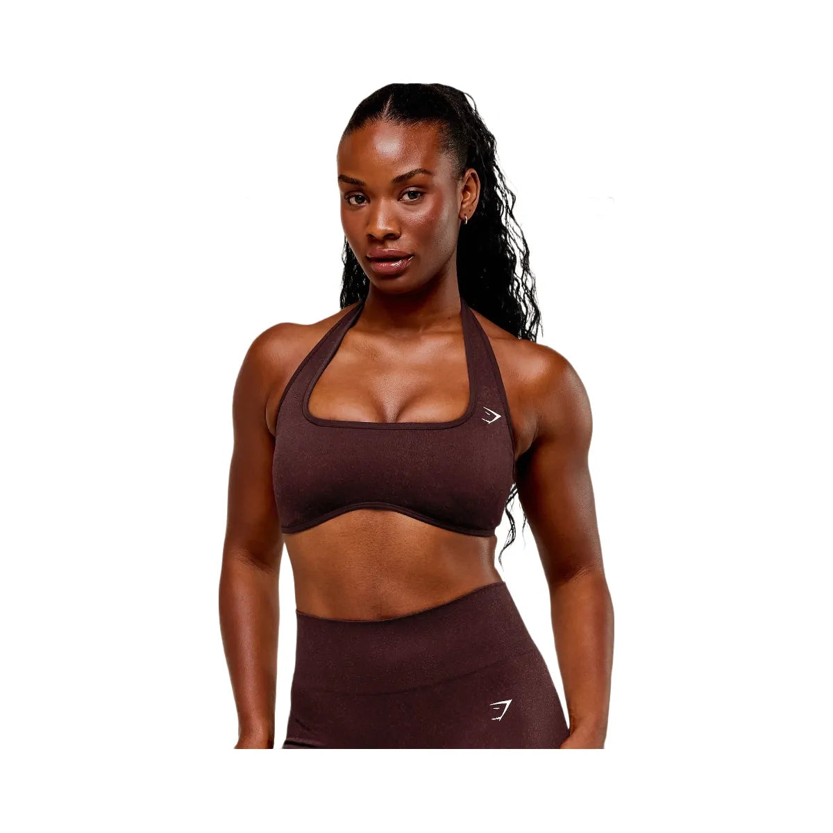 Gymshark Adapt Fleck x Whitney Halterneck Sports Bra - Cherry Purple/Rich Maroon