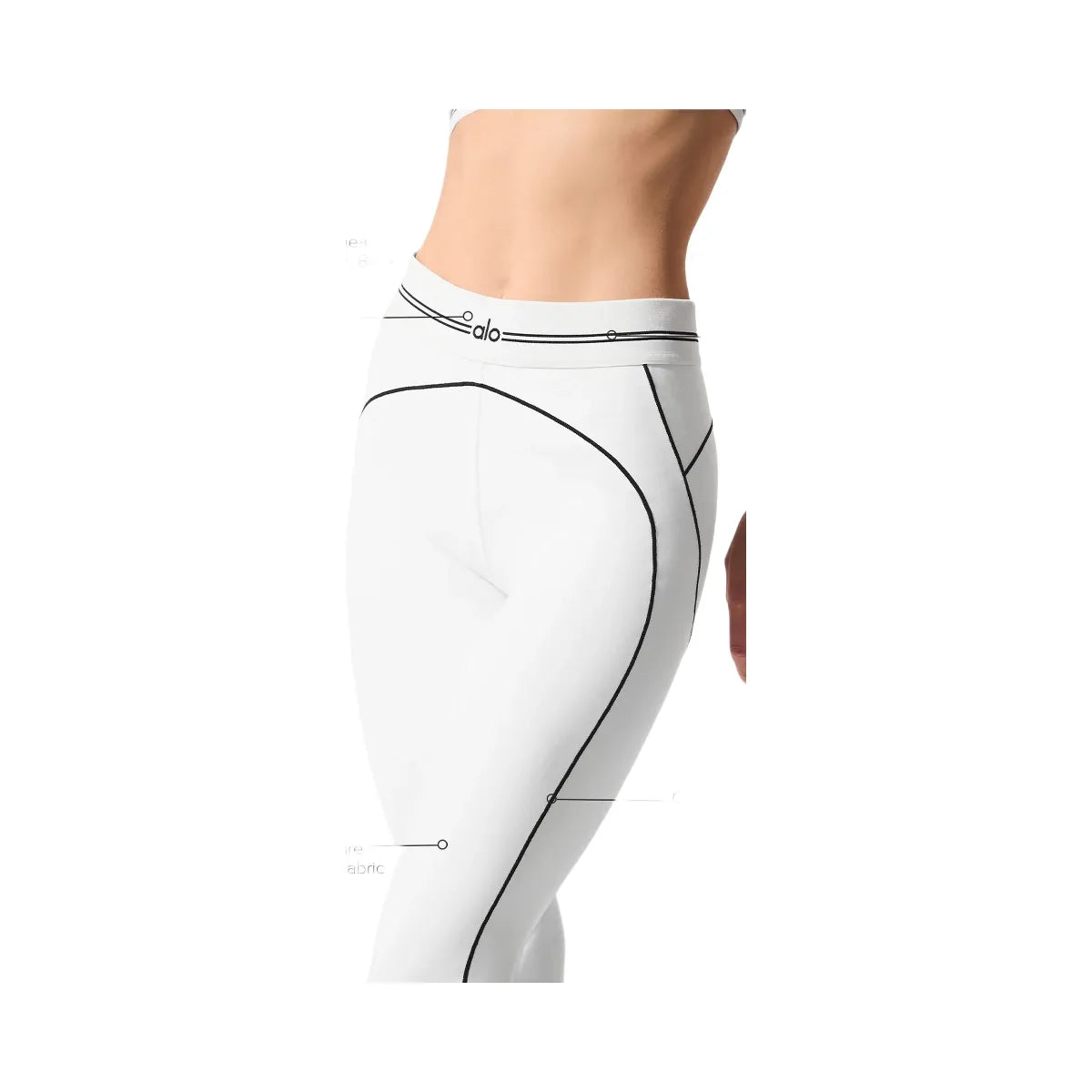 Alo Women's Airbrush High-Waist Heart Throb Legging - White/Black