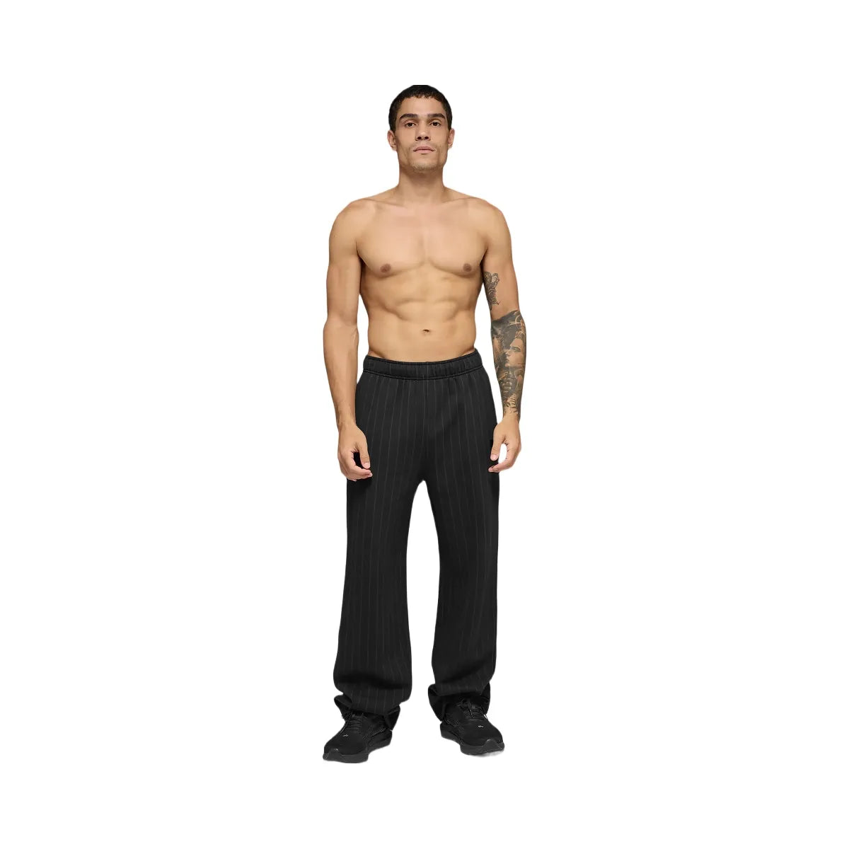 Alo Men's Pinstripe Straight Leg Sweatpant - Black Pinstripe