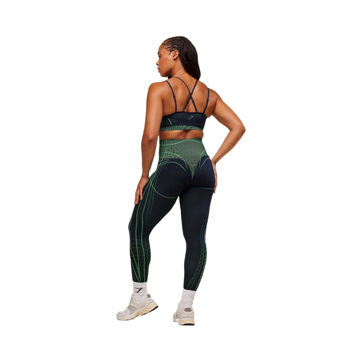 Gymshark Apex Seamless Leggings - Heavy Blue/Active Green