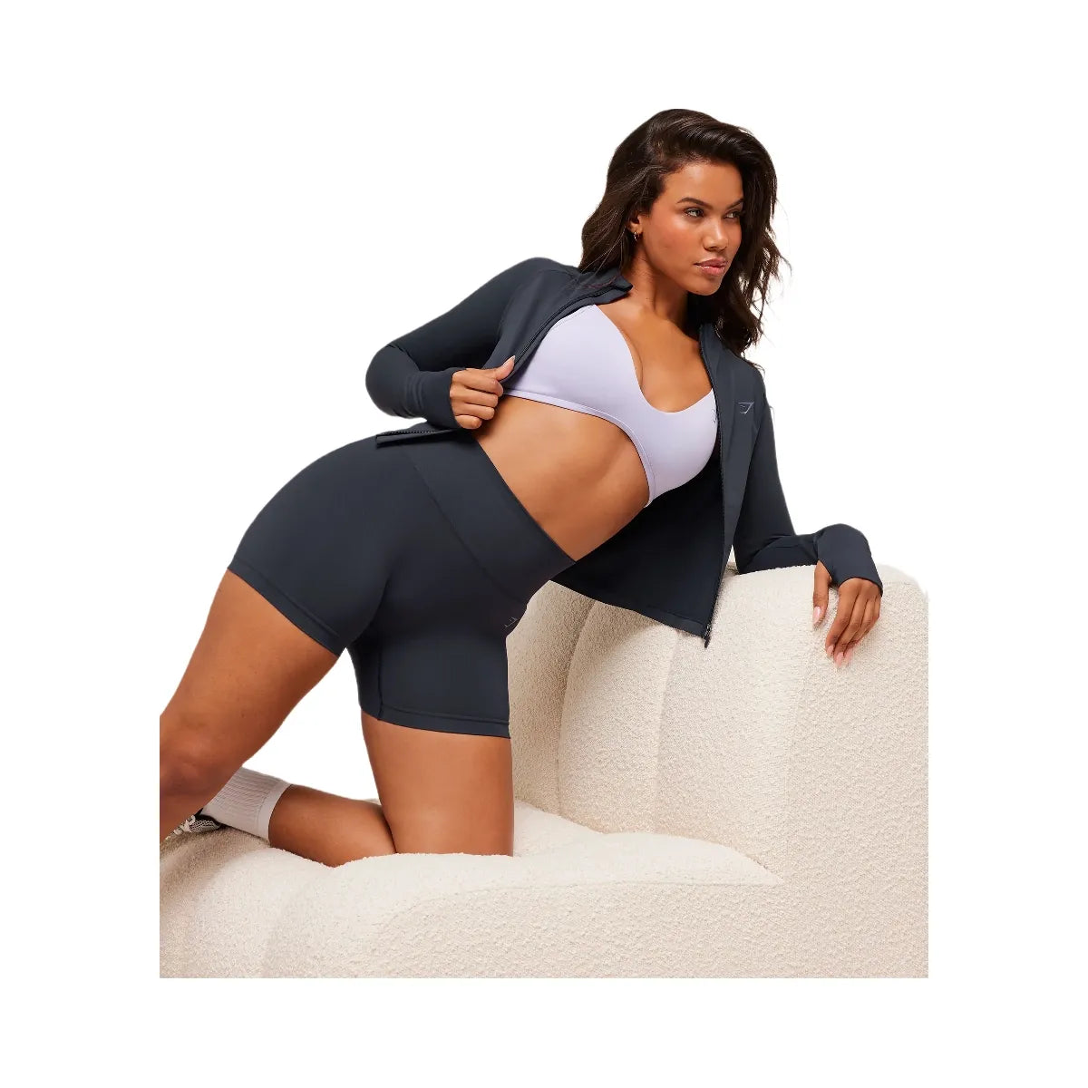 Gymshark Soft Sculpt Zip Up Jacket - Heavy Blue