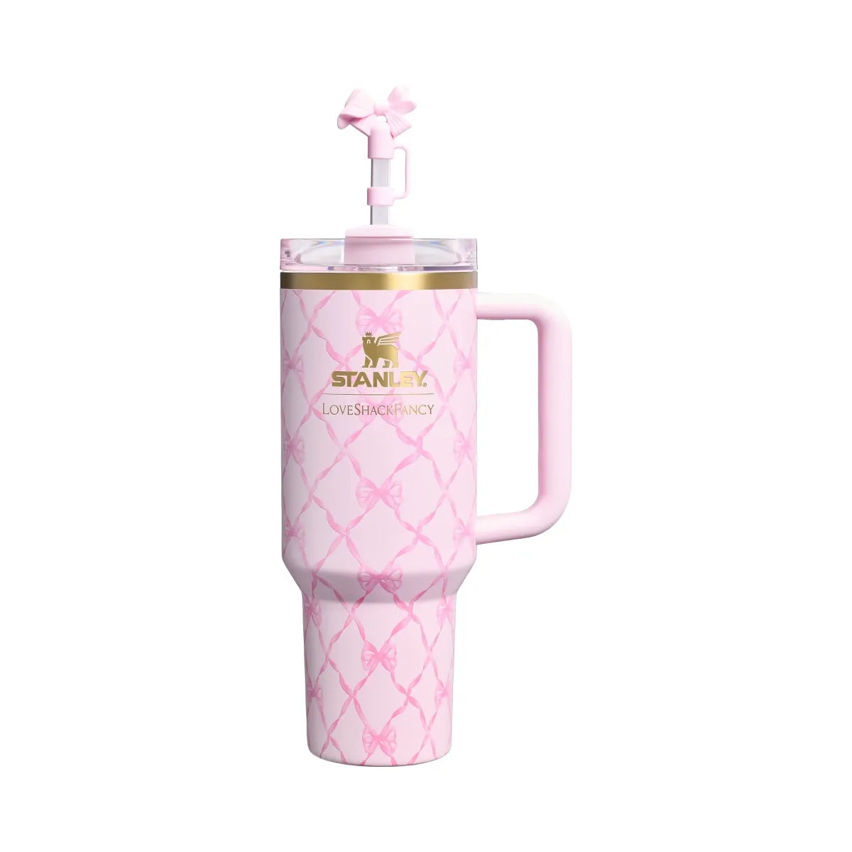 Stanley 1913 x LoveShackFancy Holiday Quencher H2.0 FlowState Tumbler (40OZ) Baby Bow Pink Peppermint