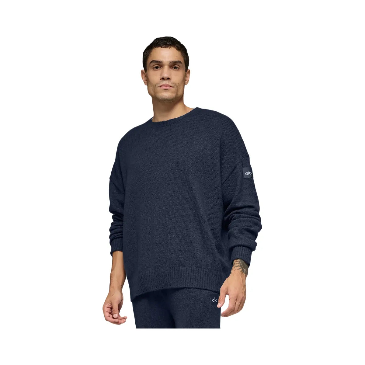 Alo Men's Unisex Wool Cashmere New Class Crewneck Sweater - Navy