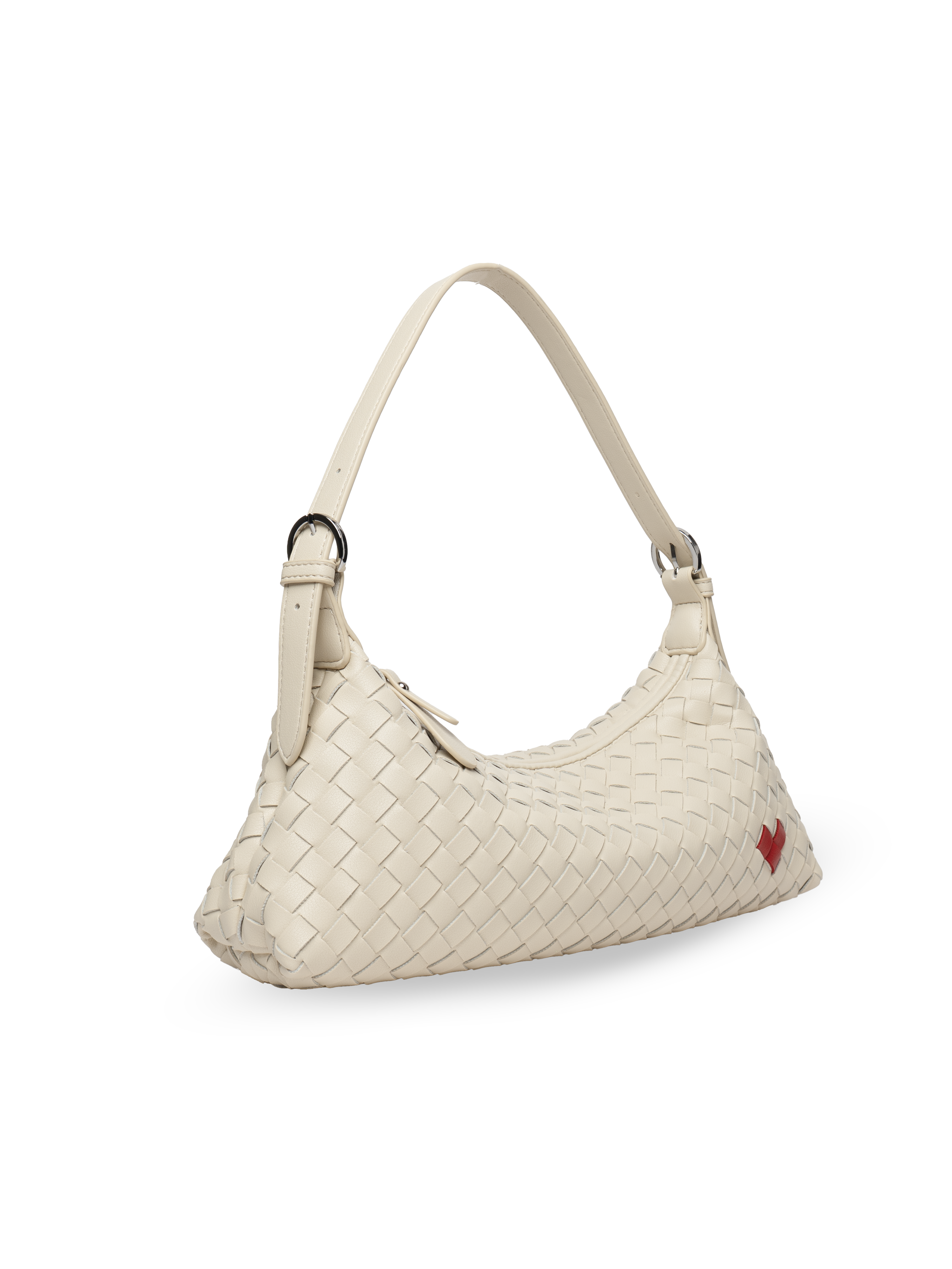 Favori Tissa- Ladies Woven Handbag , Faux Leather | Ivory – view 3