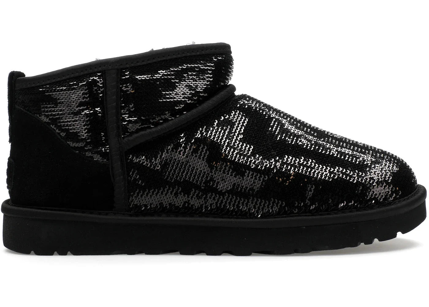 Ugg Classic Ultra Mini Boot Mirror Ball Black Womens