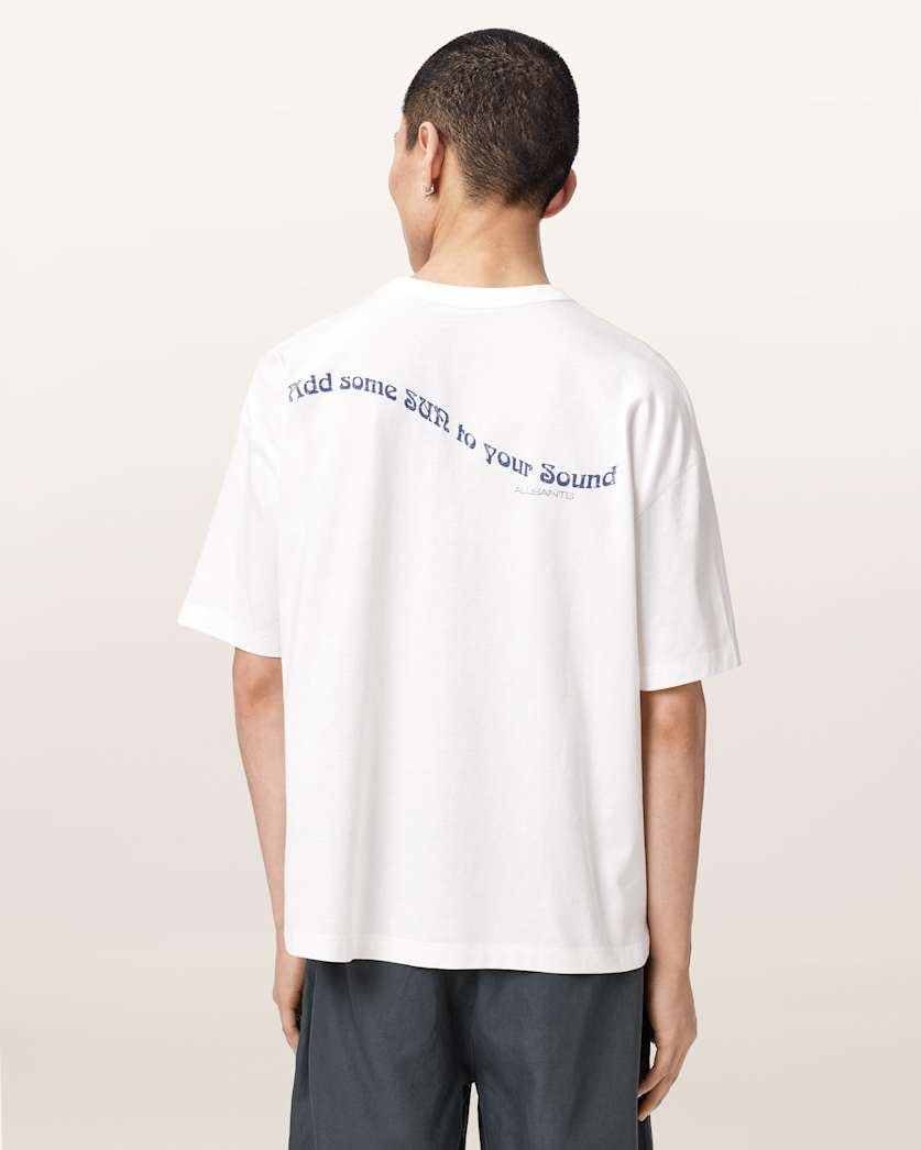AllSaints Spun Out Boxy Short Sleeve Graphic T-Shirt – Chalk White