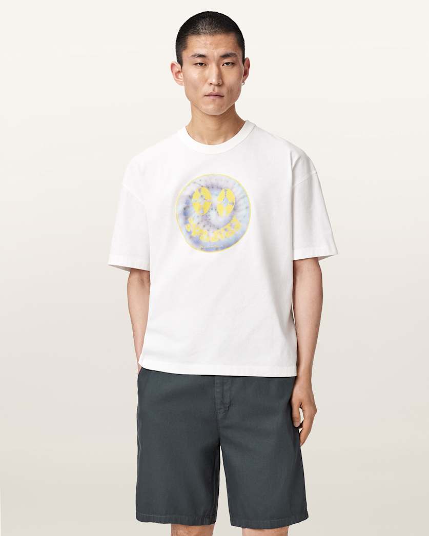 AllSaints Spun Out Boxy Short Sleeve Graphic T-Shirt – Chalk White