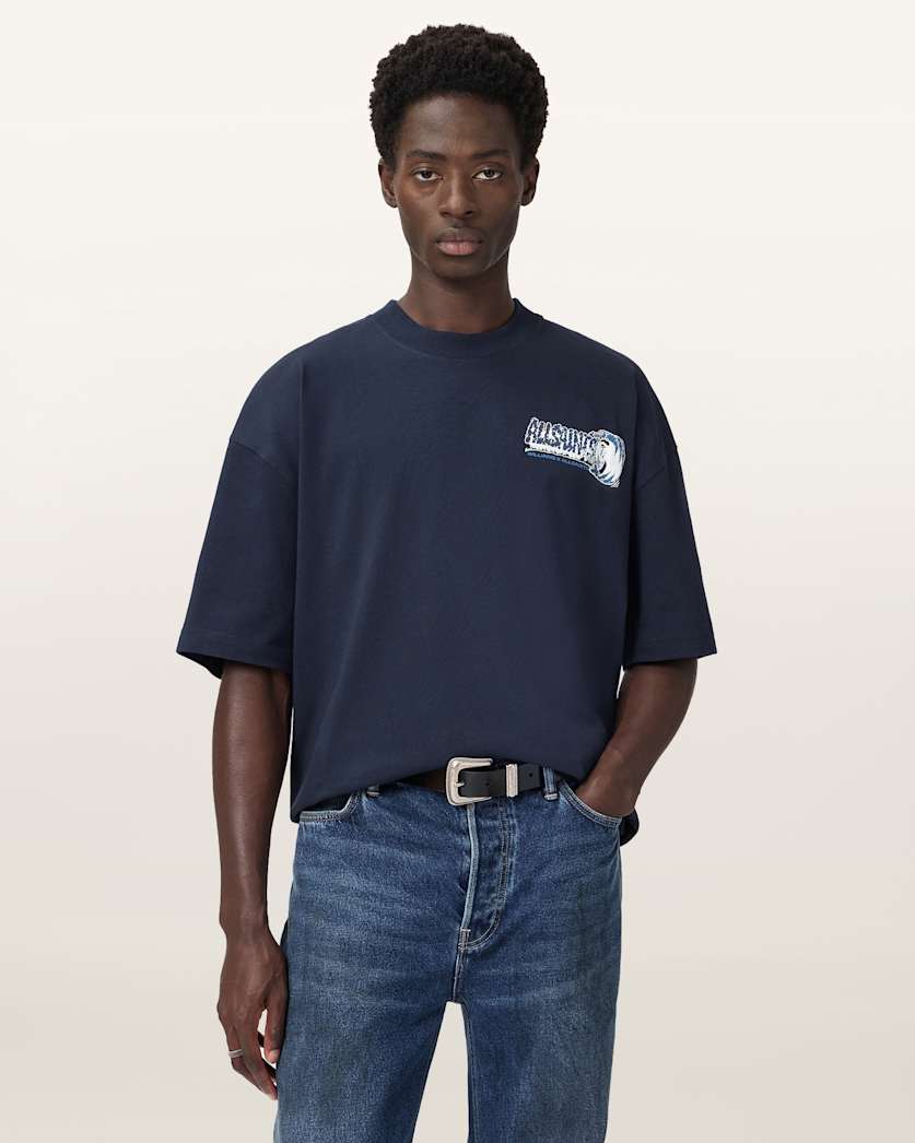 AllSaints Williams X AllSaints Burnout Crew Neck T-Shirt – Williams Blue