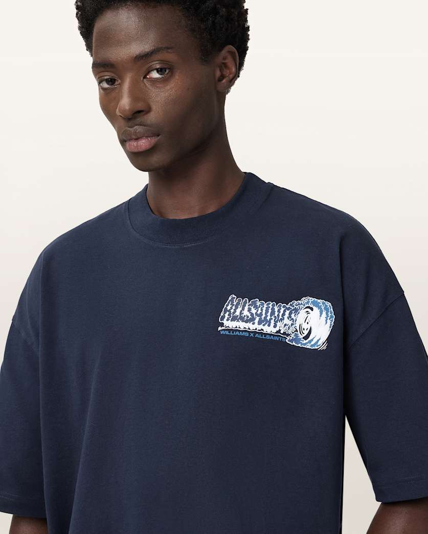 AllSaints Williams X AllSaints Burnout Crew Neck T-Shirt – Williams Blue