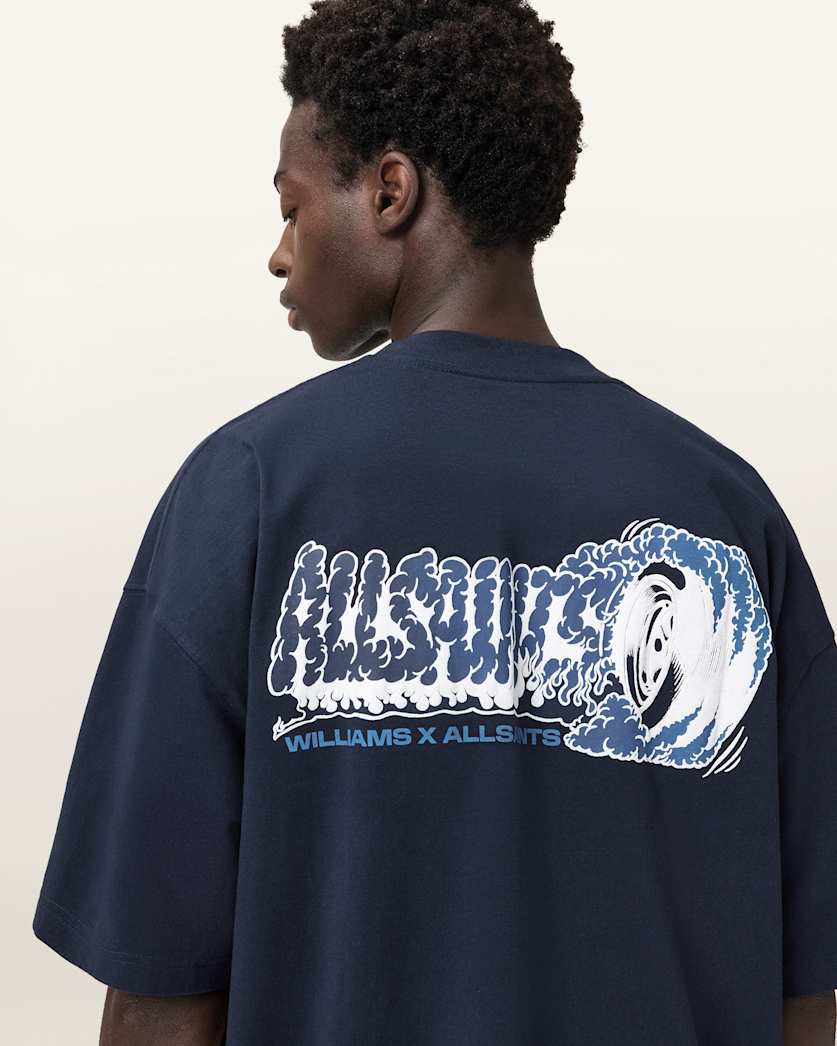 Williams X AllSaints Burnout Crew Neck T-Shirt – Williams Blue