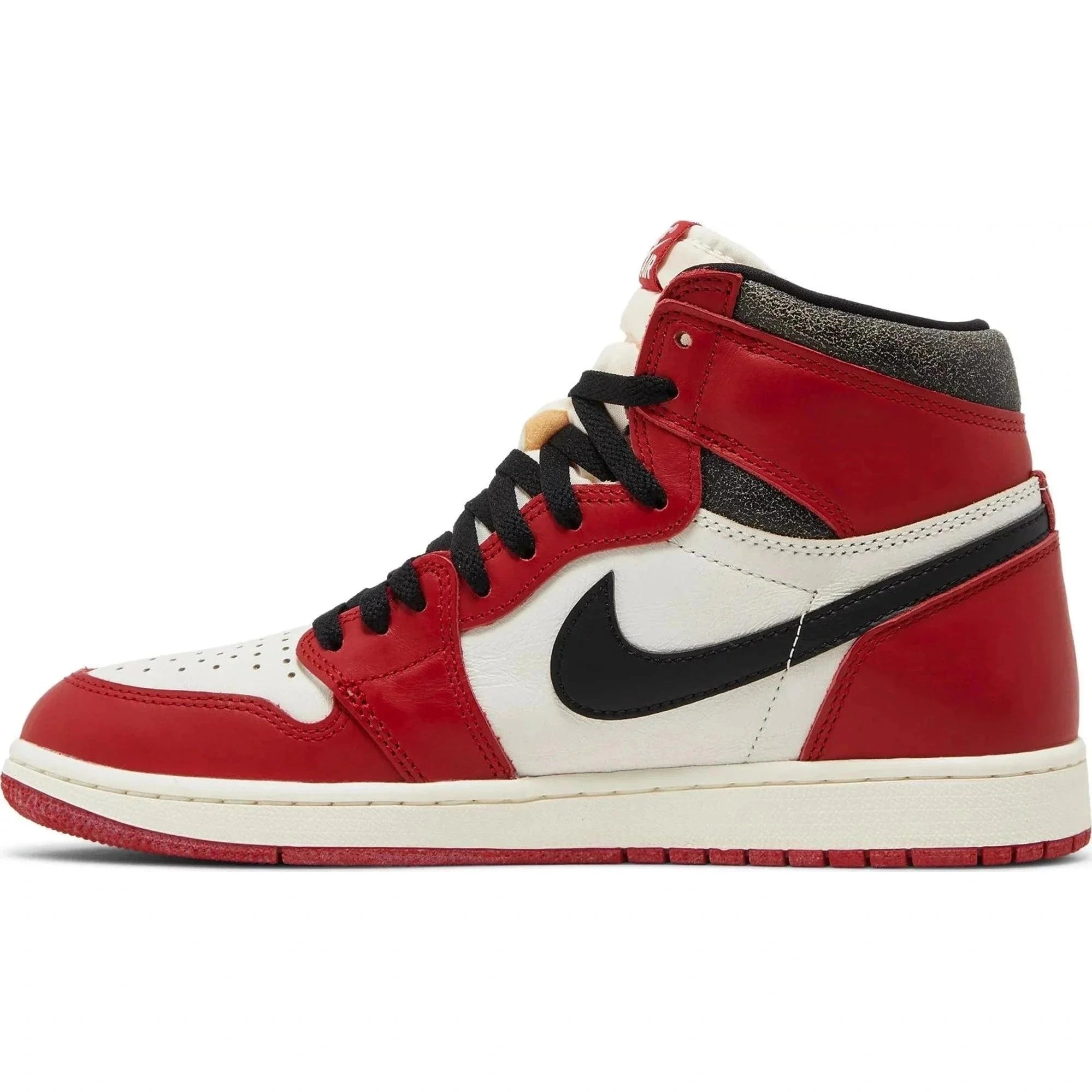 Air Jordan 1 Retro High OG Chicago Lost and Found sneaker in red, white, and black