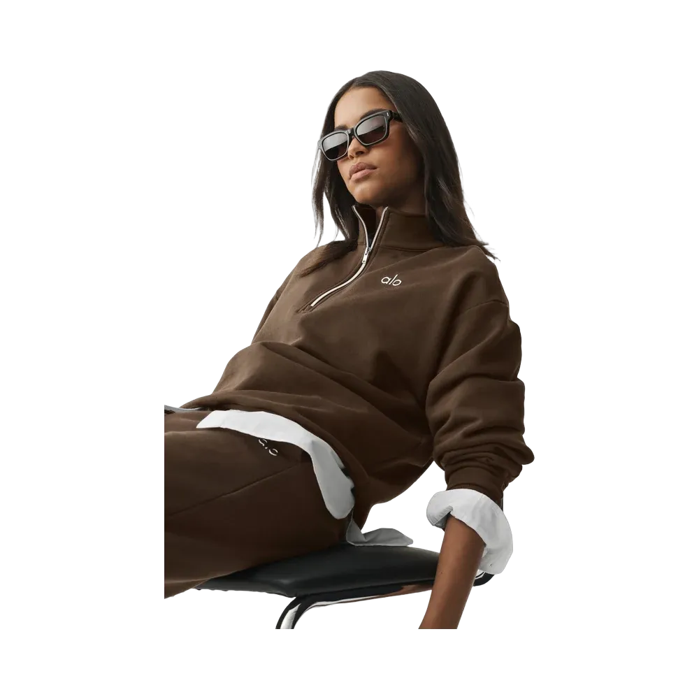 Alo Accolade 1/4 Zip Pullover 'Espresso'