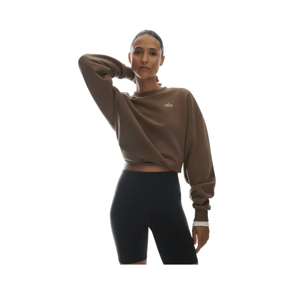 Alo Accolade Crew Neck Pullover 'Java Brown'