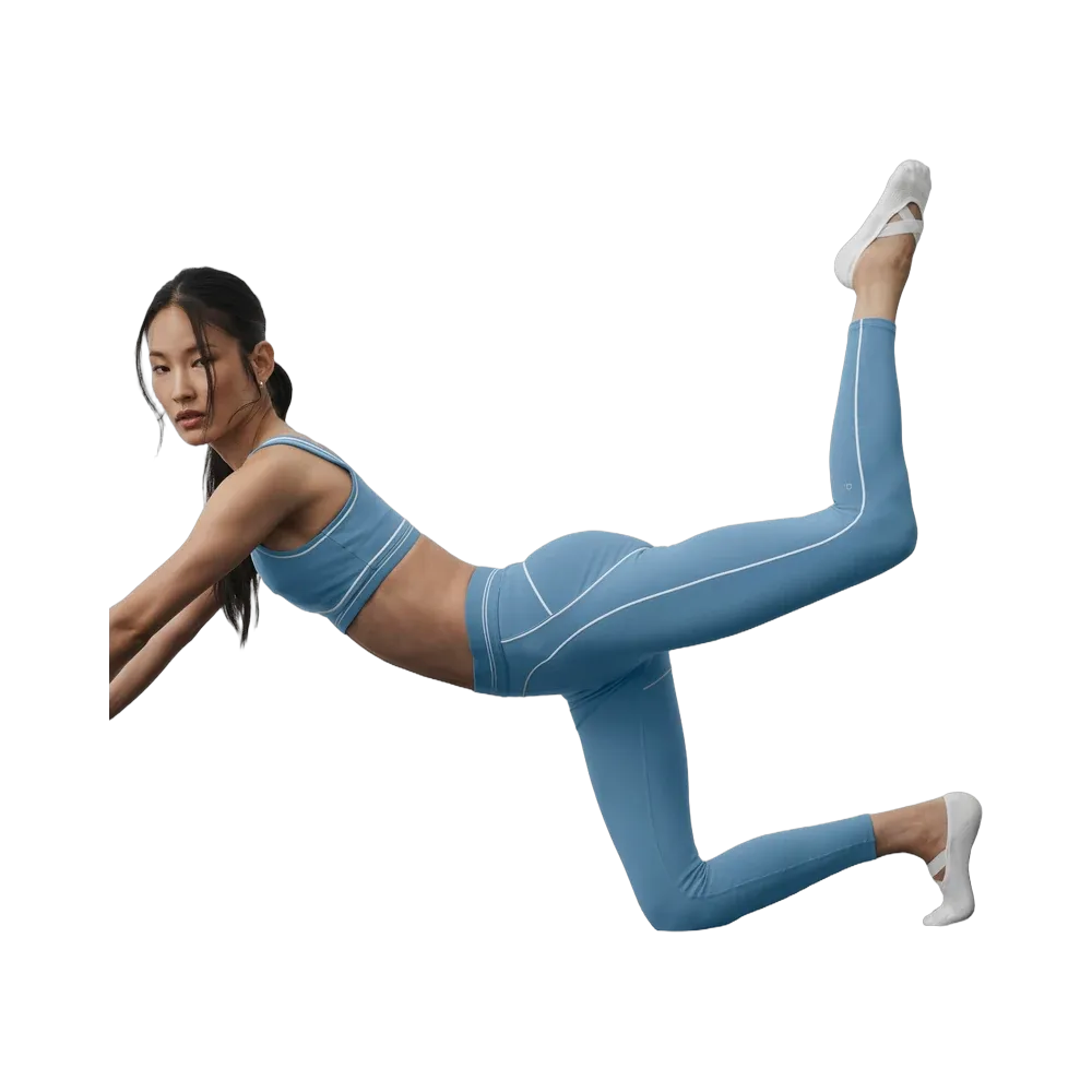 Alo Airbrush High-Waist 7/8 Heart Throb Legging 'California Blue/White'