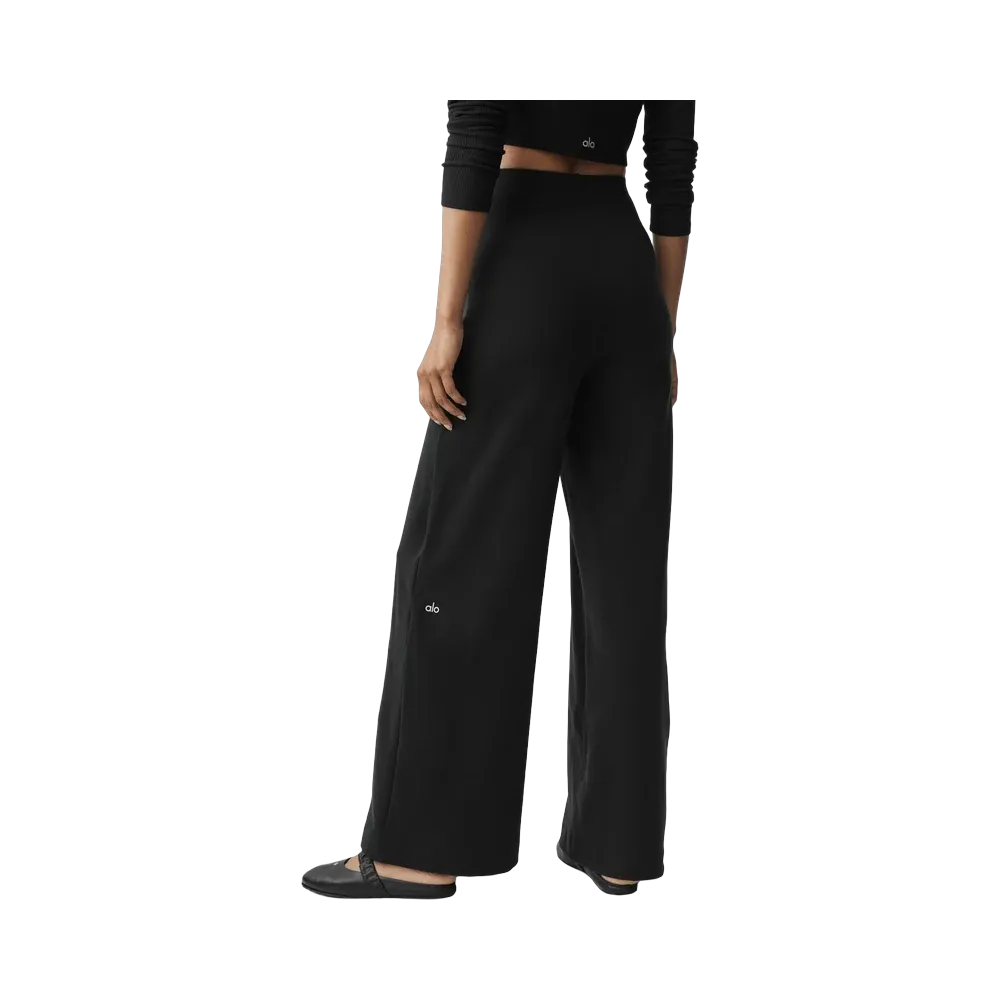 Alo Airbrush High-Waist Wide Leg Pant (Long) 'Black'