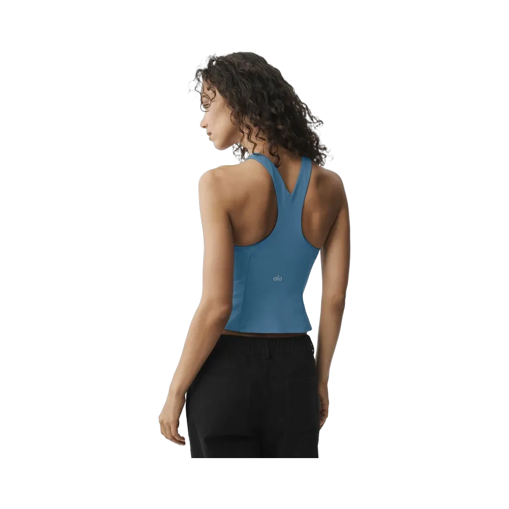 Alo Airbrush Lock In Bra Tank 'California Blue'