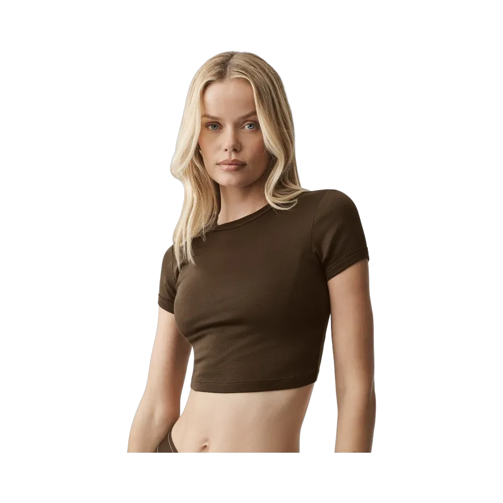 Alo Cropped Timeless Tee 'Espresso'