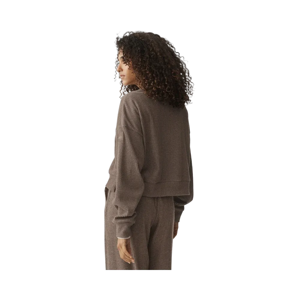 Alo Muse Crew Neck Pullover 'Java Brown Heather'
