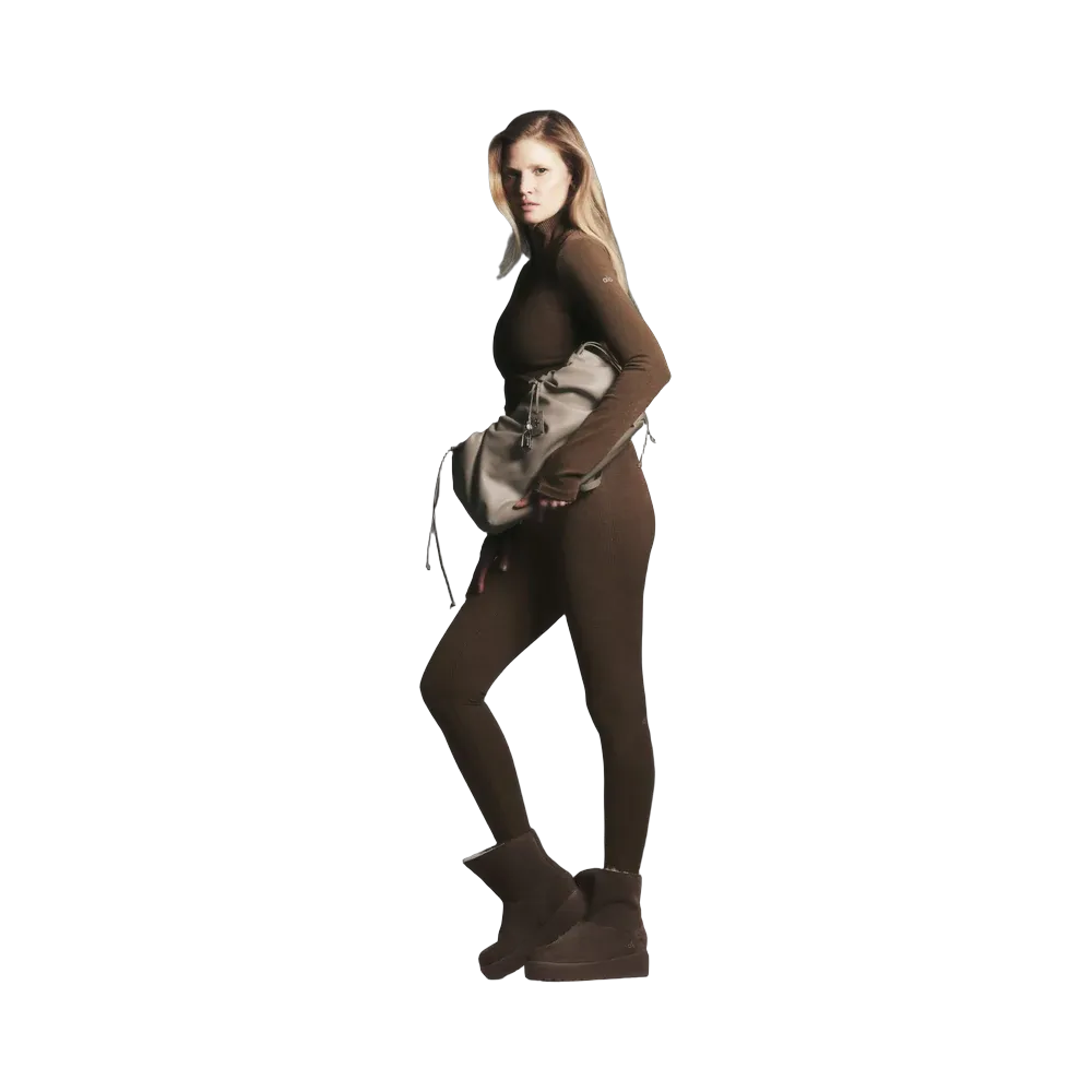 Alo Seamless High-Waist Two Tone Rib Legging 'Java Brown'