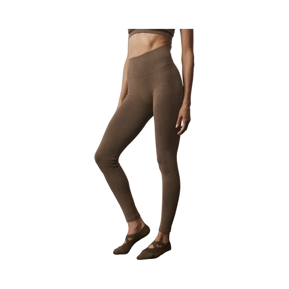 Alo Seamless High-Waist Two Tone Rib Legging 'Java Brown'