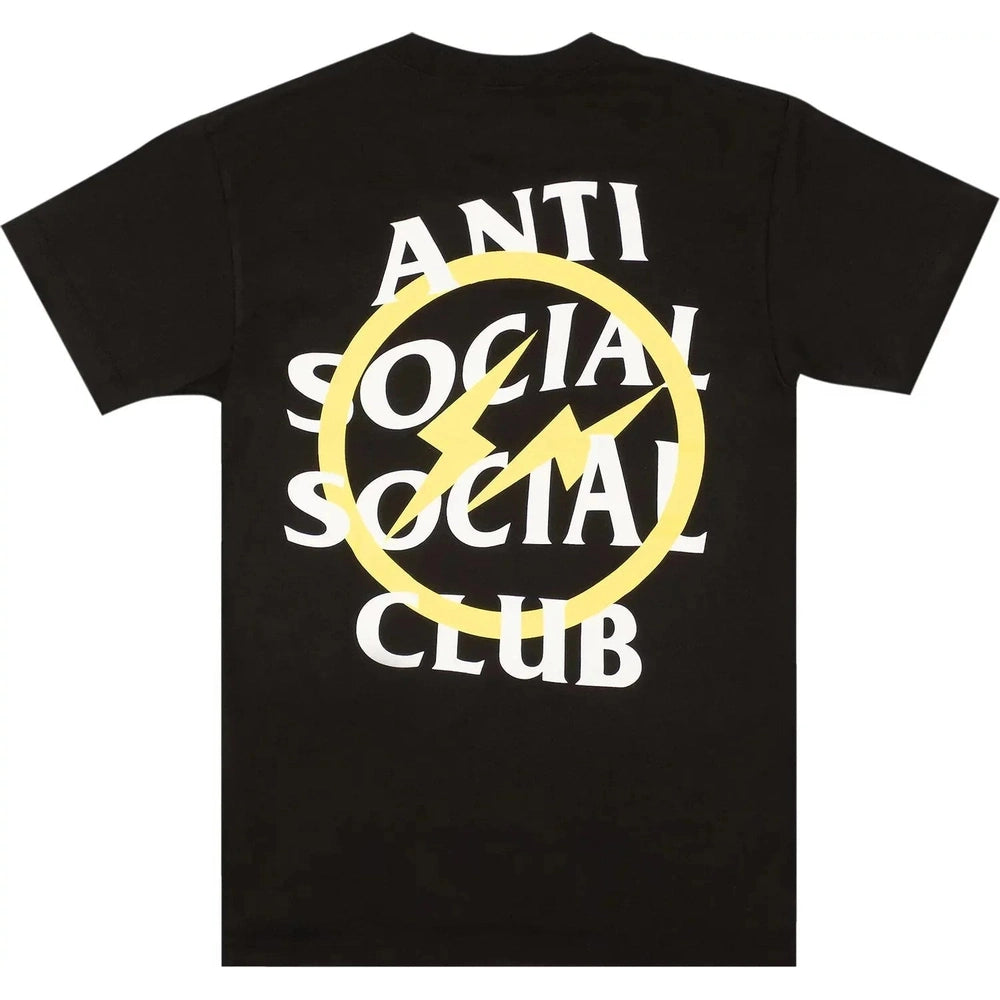 Anti Social Social Club x Fragment Design Yellow Bolt Tee "Black" - Dawntown