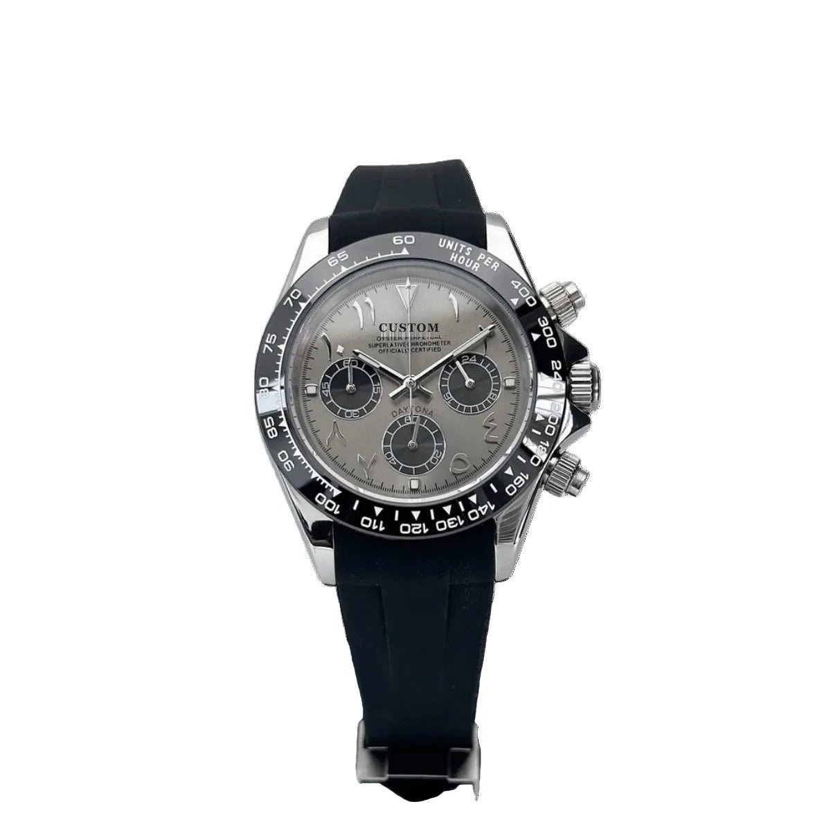 Build Your Own Rhodium Grey Arabic Daytona Quartz Chronograph