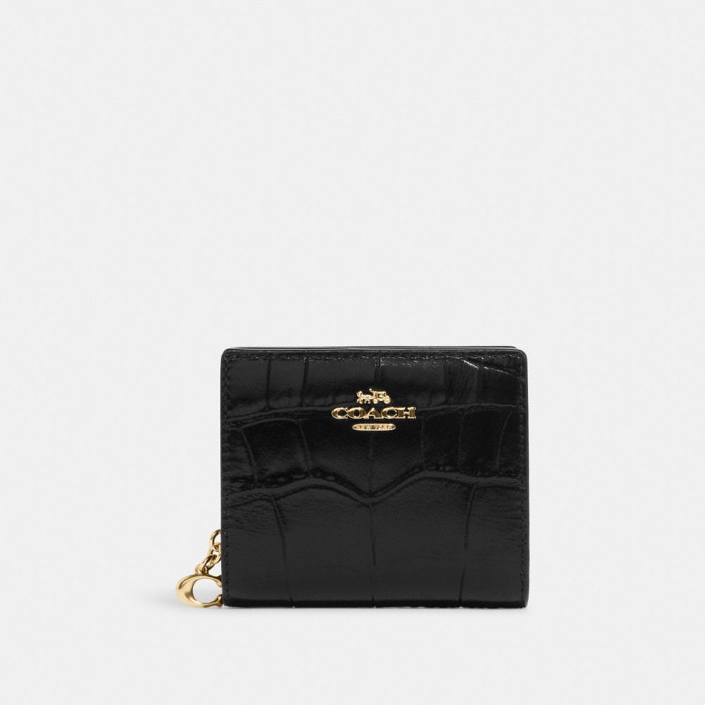 Coach Snap Wallet Gold Black