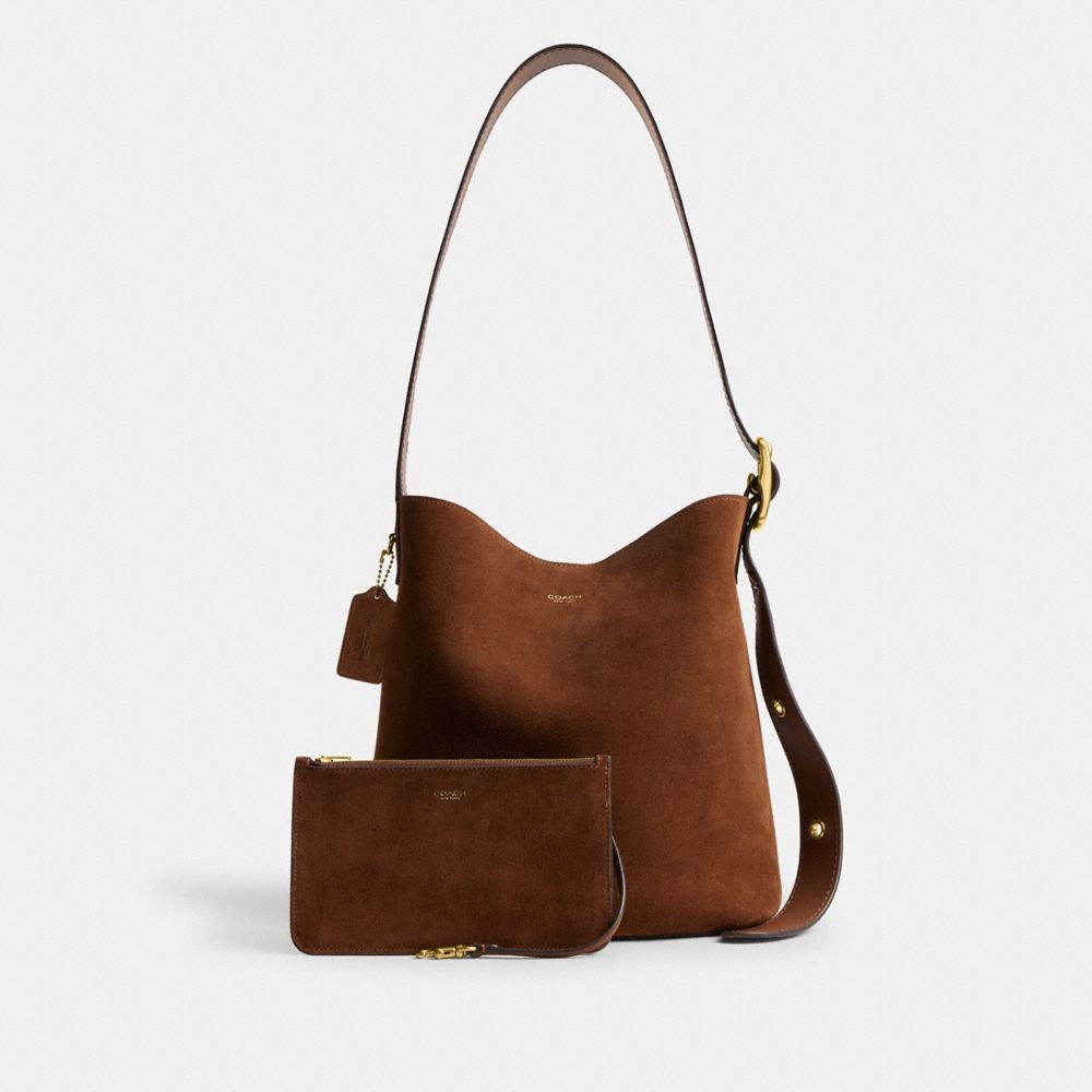 Coach Bleecker Bucket Bag Brass Warm Brown