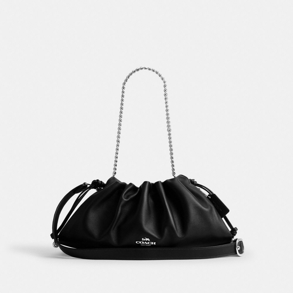 Coach Faye Large Shoulder Bag Silver Black