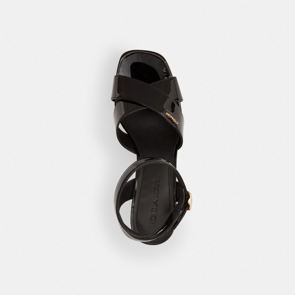 Women's Coach Block Heel Sandal Black