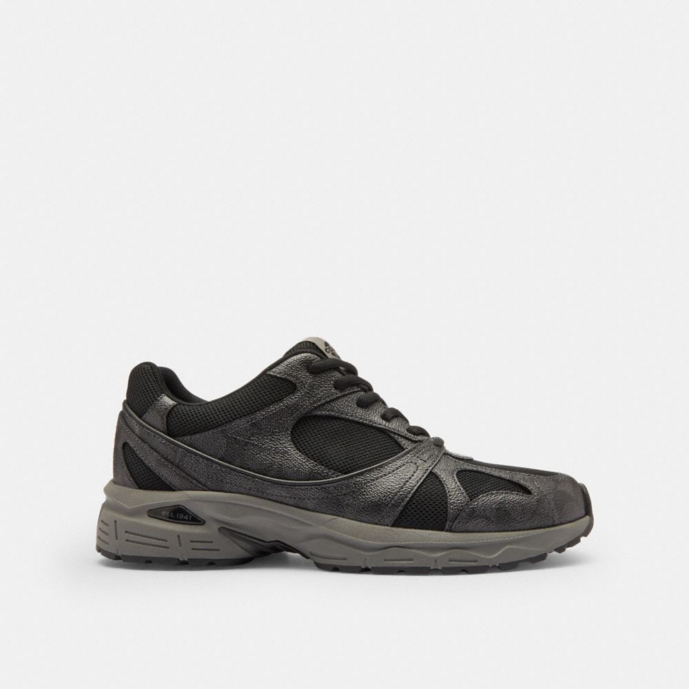 Men's Coach Sport Sneaker In Signature Canvas Charcoal Black