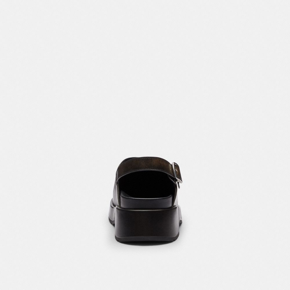 Women's Coach Sculpted C Platform Clog In Loved Leather Black