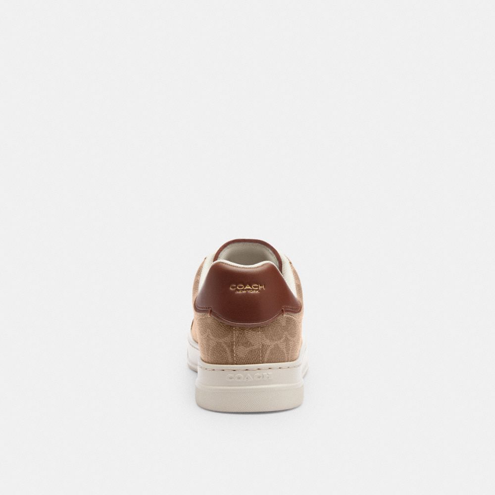 Women's Coach High Line Sneaker In Signature Canvas Brown Khaki